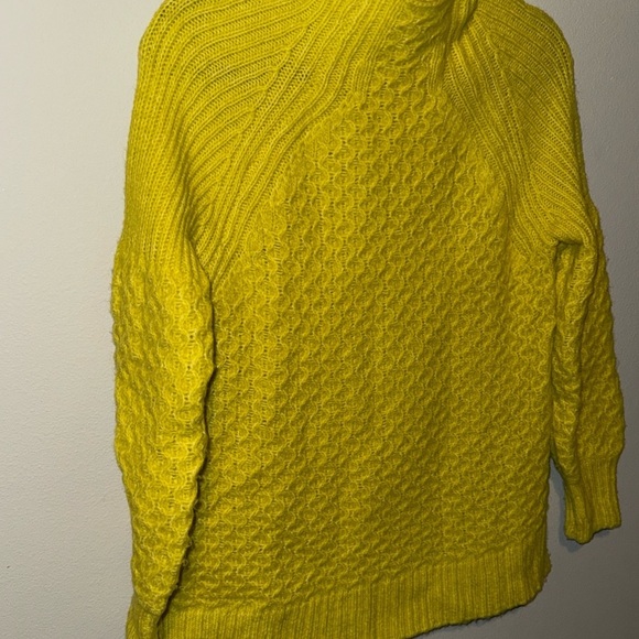 Anthropologie Bia Sweater Women's Medium Yellow Alpaca Wool Blend Cable Knit XS - Picture 2 of 12